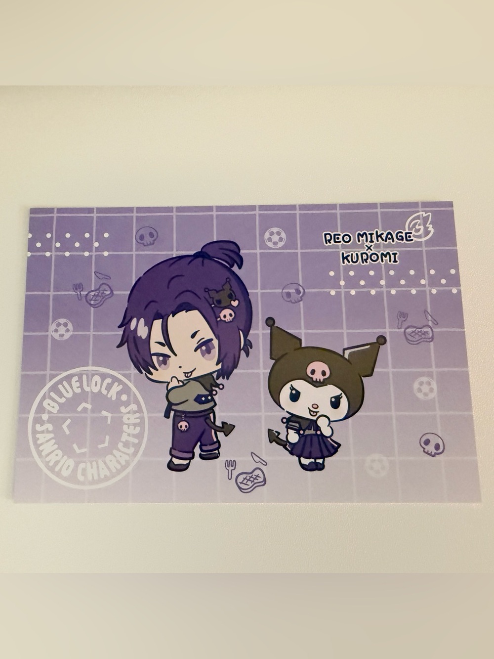 Anime official collectible postcard blue lock x sanrio reo mikage
